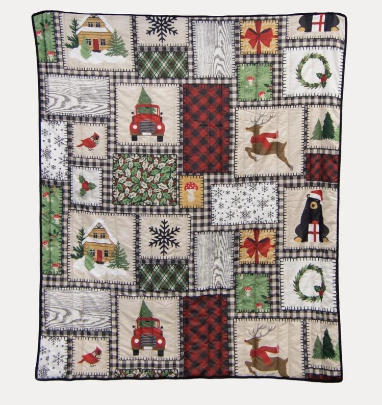 Winter Cottage Throw Blanket