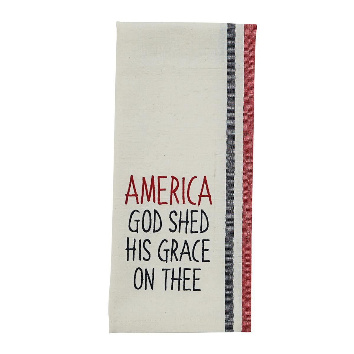 Park Design America God Shed His Grace Embroidered Dishtowel