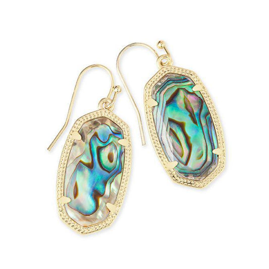 Kendra Scott Danielle Gold Statement Earrings in Abalone Shell