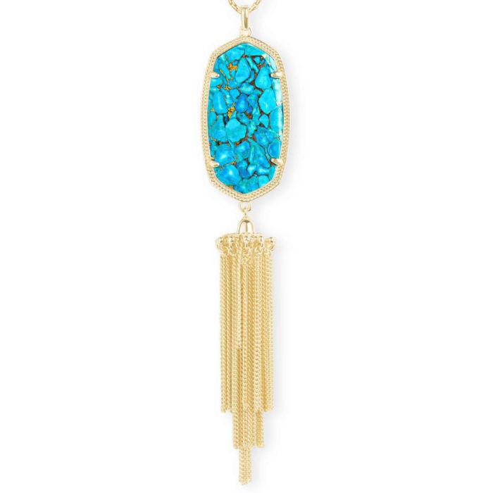 Kendra Scott Rayne Veined Turq Mag Necklace