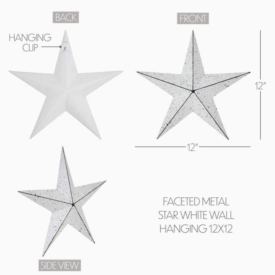 Metal Star Distressed White (12x12)