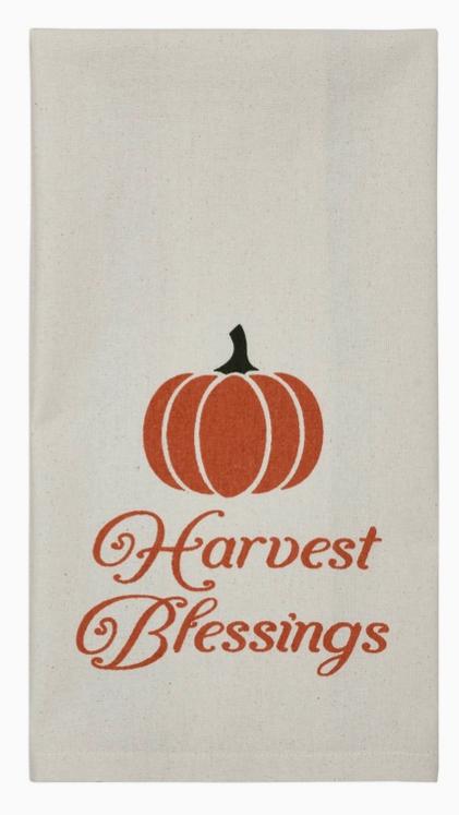 Harvest Blessings Pumpkin Tea Towel