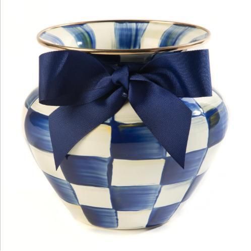 Mackenzie Childs Royal Check Large Vase
