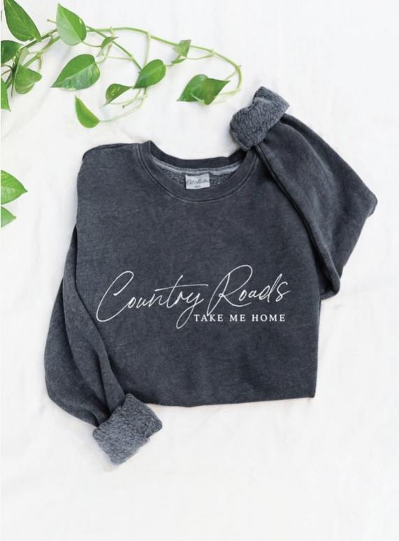 Country Roads Mineral Graphic Sweatshirt (Vintage Black)