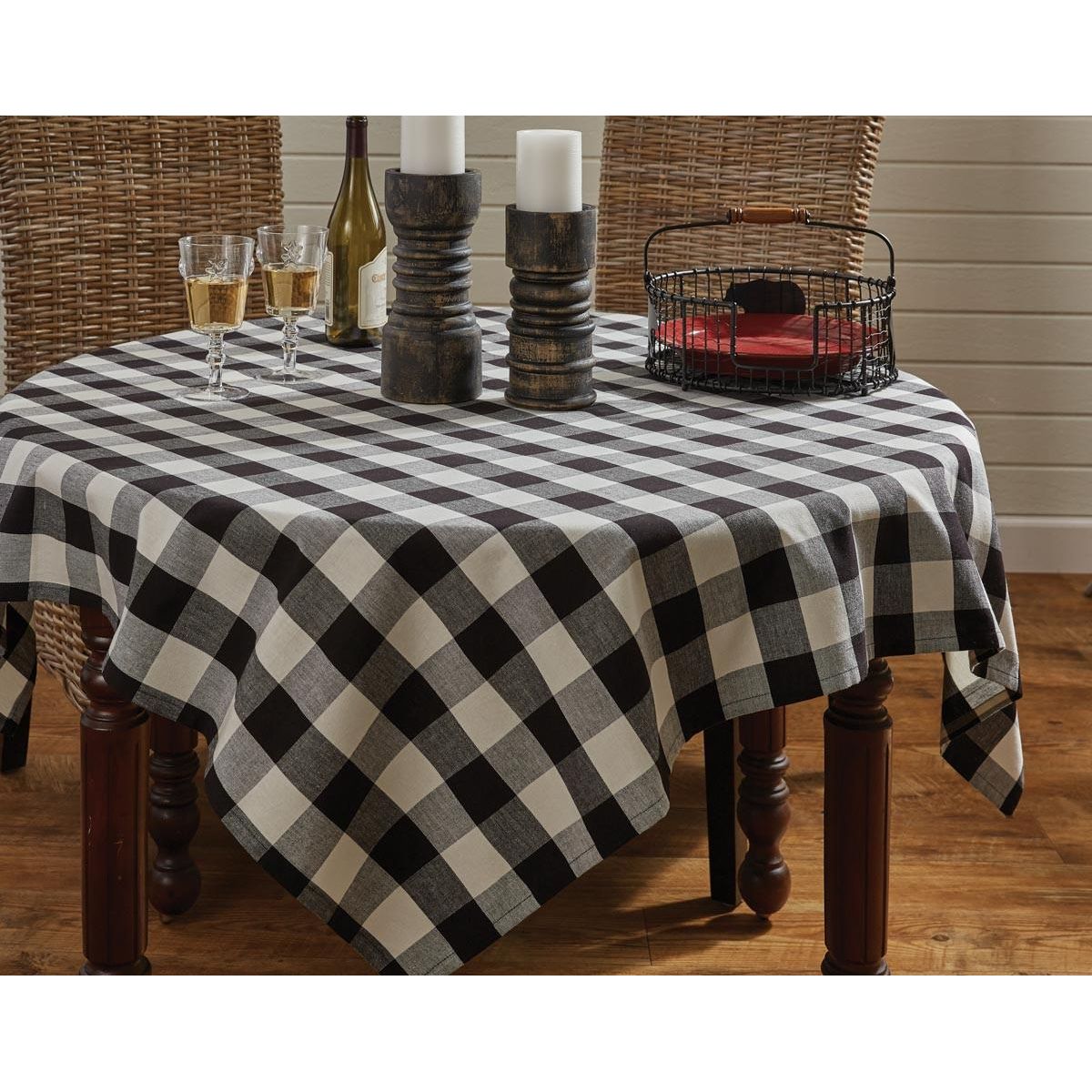 Wicklow Check Tablecloth (Black & Cream)