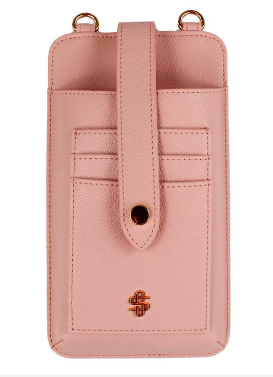 Simply Southern Leather Snap Crossbody (Peach)