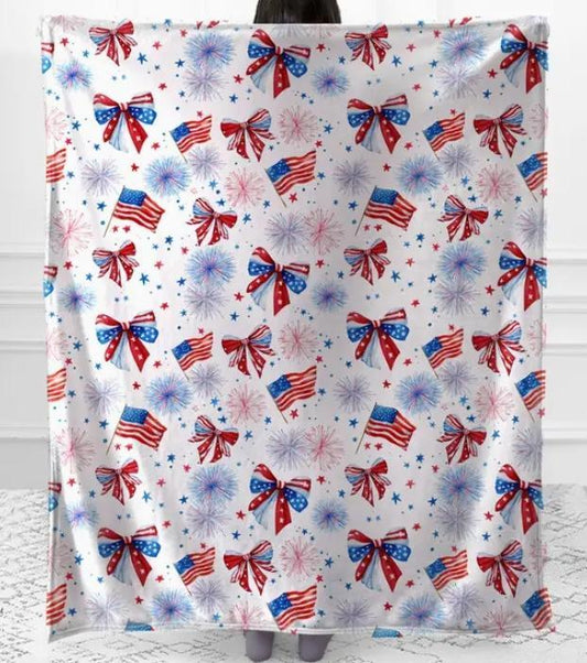 "Patriotic Bows" Everyday Designer Blanket