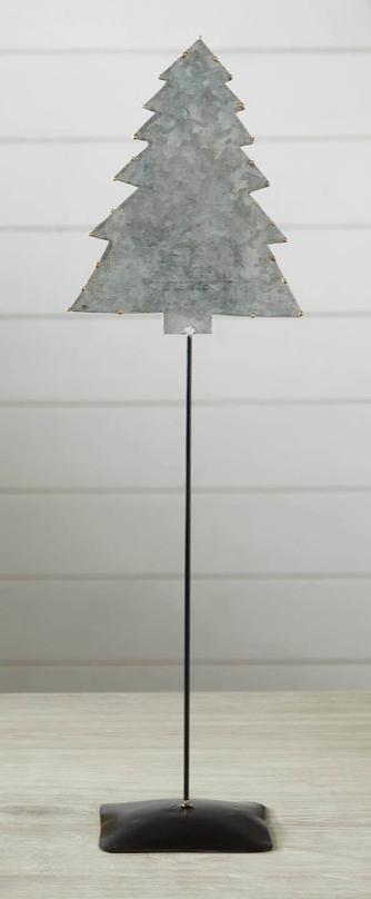 Decorative Galvanized Metal Christmas Tree With Base