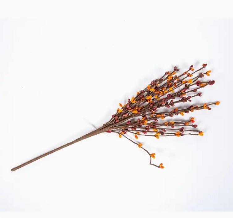 Rice Berry Spray, 15in, Hw, Sunset/Orange