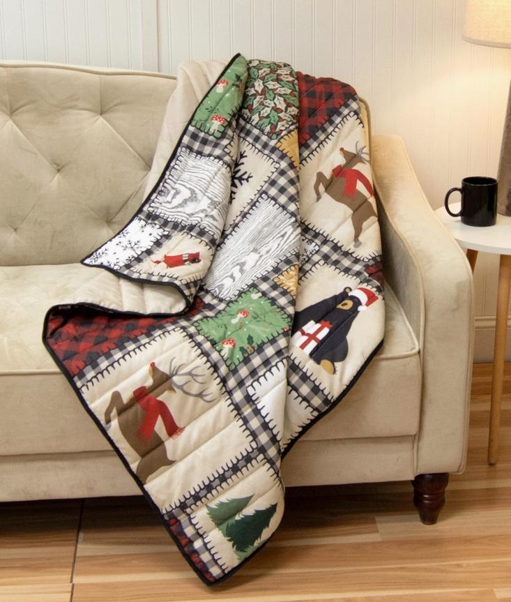 Winter Cottage Throw Blanket