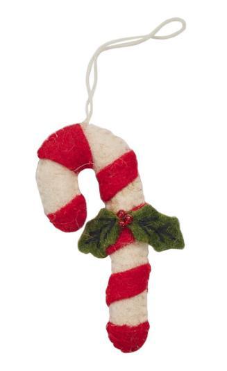 Candy Cane Felt Ornament