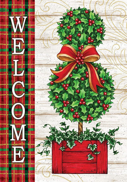 Christmas Topiary Flag
