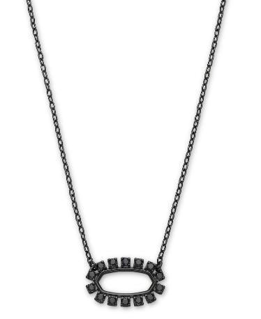 Kendra Scott Elisa Open Frame Gunmetal Necklace