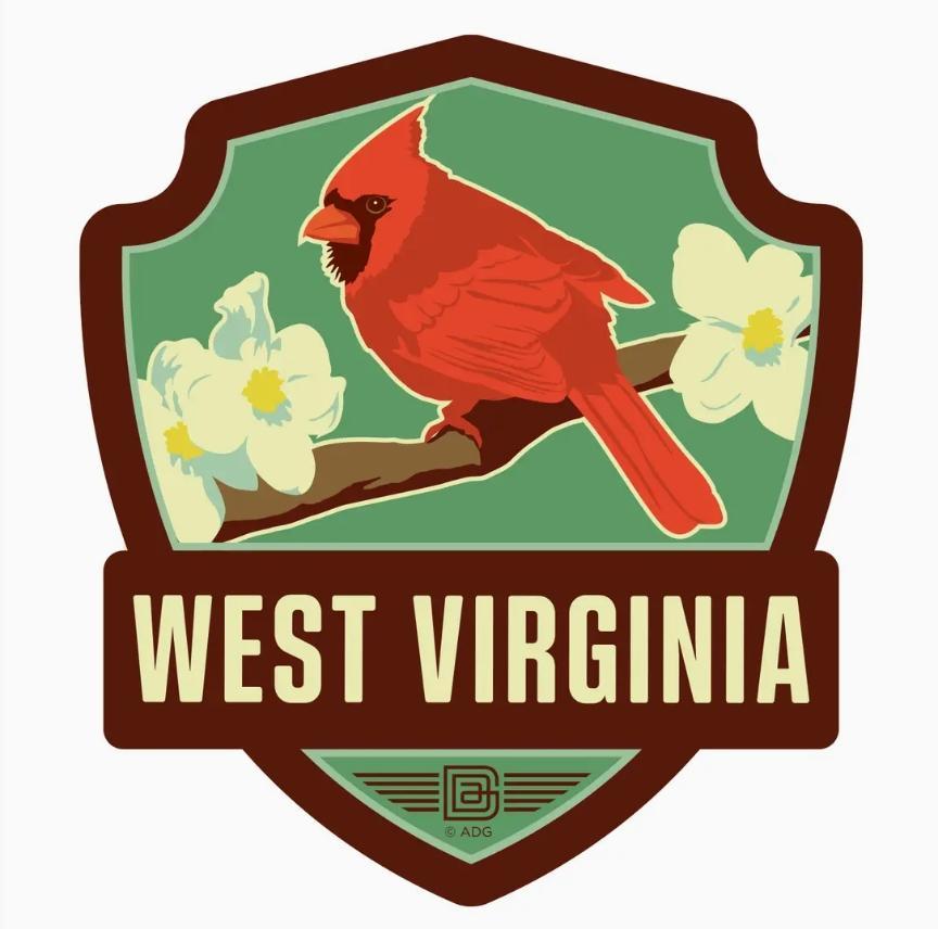 West Virginia Cardinal Emblem Sticker