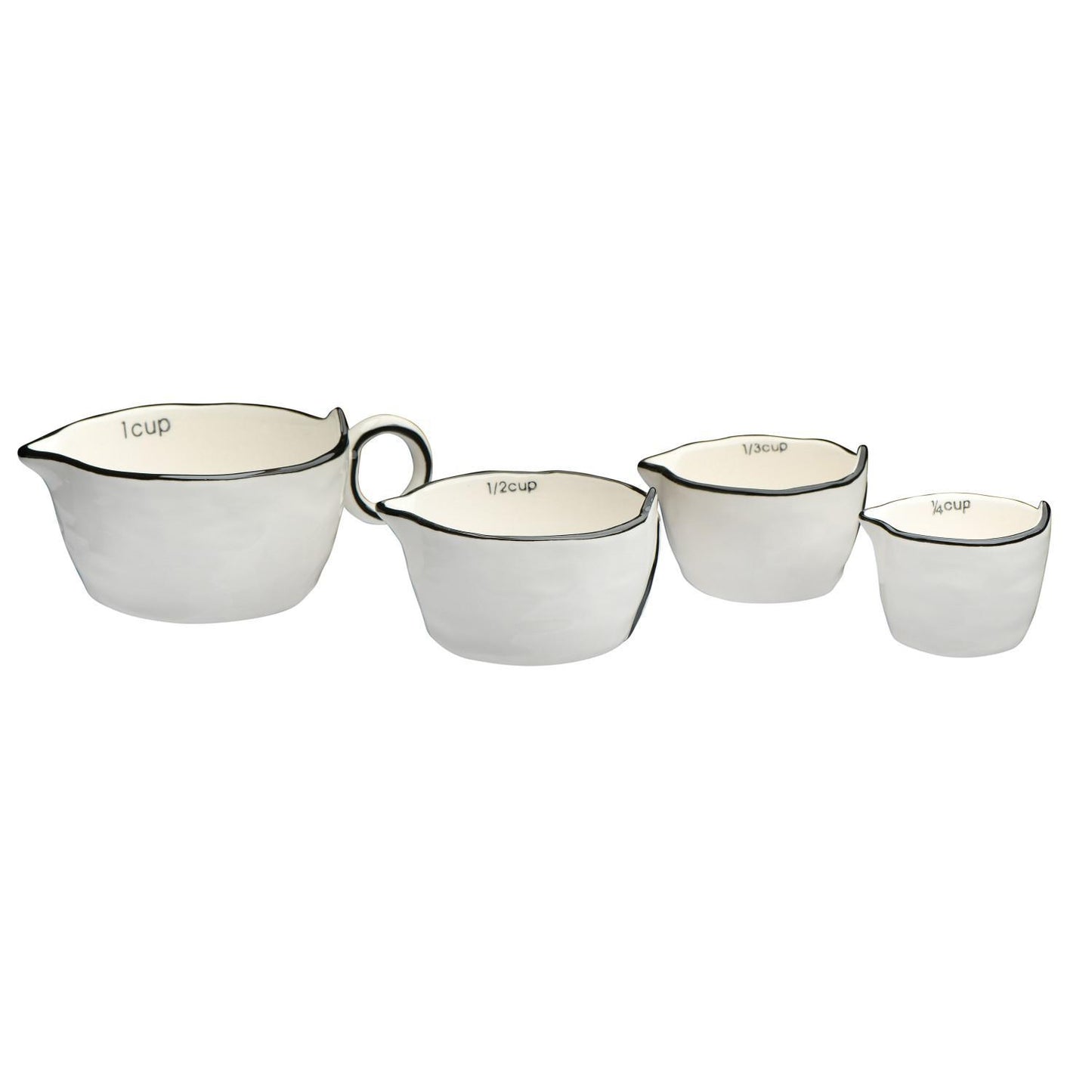 Stoneware Measuring Cups (Modern Black & White 4pc Set)
