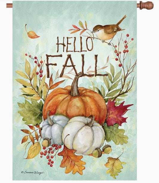 36 in. Elite Oversized House Flag - Hello Fall