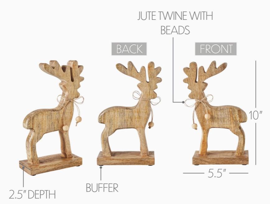 Reindeer Wooden Figurine