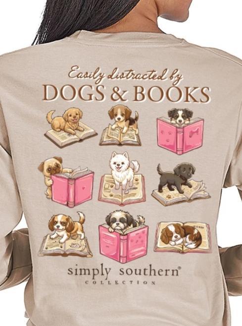 Simply Southern Long Sleeve Dogs & Books Tee