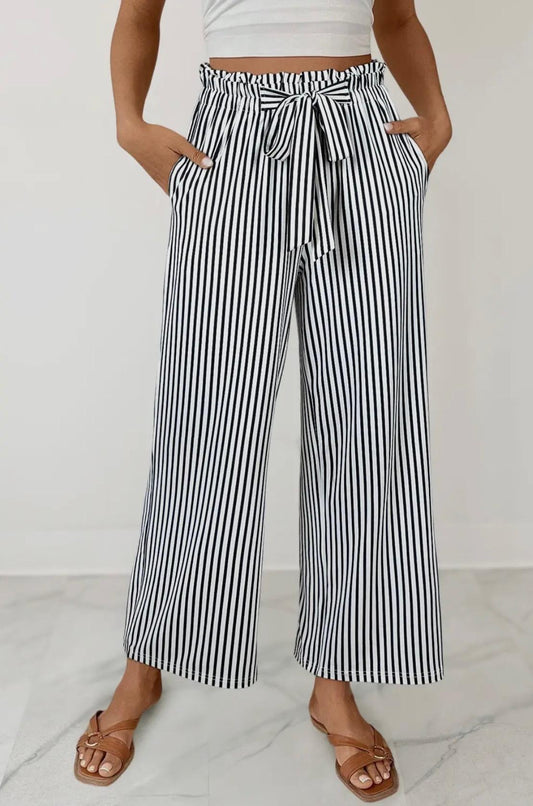Black & White Striped Pants