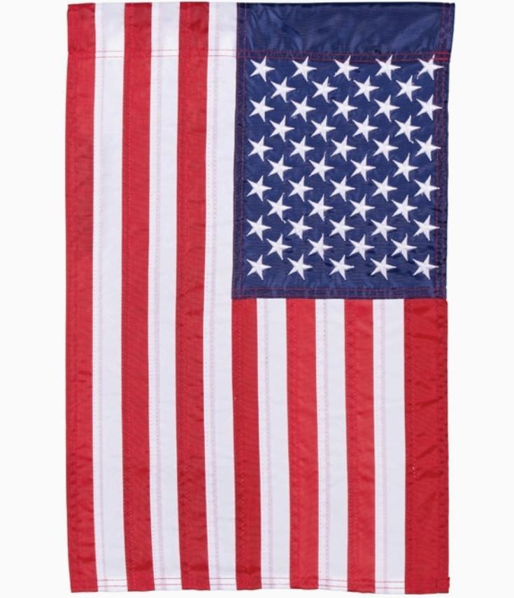 American Flag Garden Embroidered Applique Flag