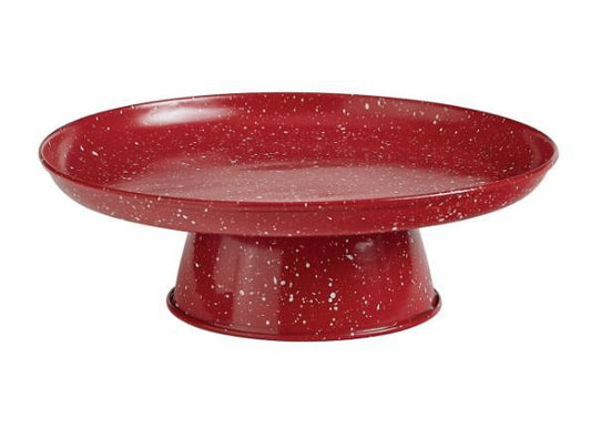 Granite Enamelware Cake Pedestal (Red)