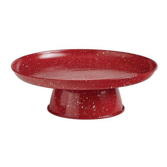 Granite Enamelware Cake Pedestal (Red)