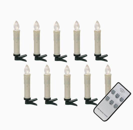 Farmhouse White Clip On Candle with Remote