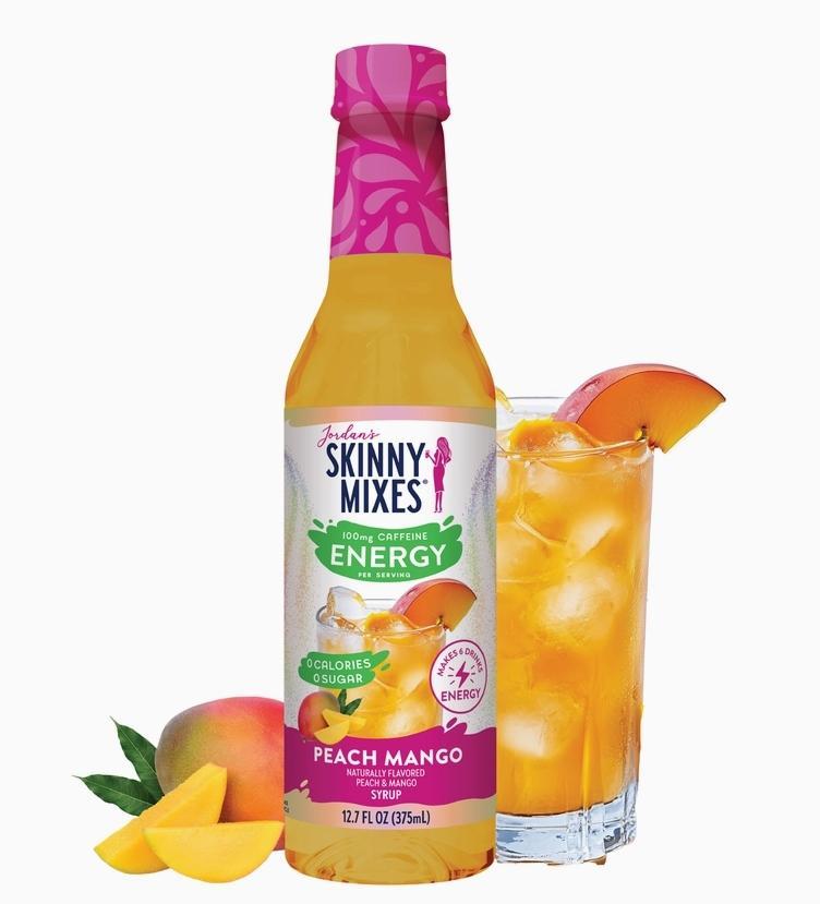 Jordan's Skinny Mixes Sugar Free Peach Mango Energy Syrup
