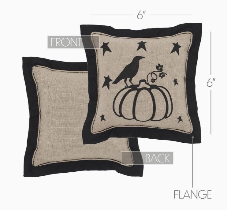 Raven Harvest Primitive Pumpkin Pillow