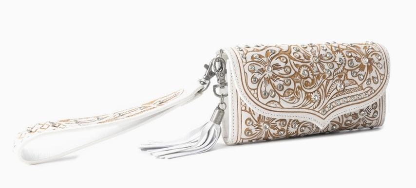 Sparkling Desert Moon Luxe Wallet in Chocolate White