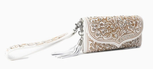 Sparkling Desert Moon Luxe Wallet in Chocolate White