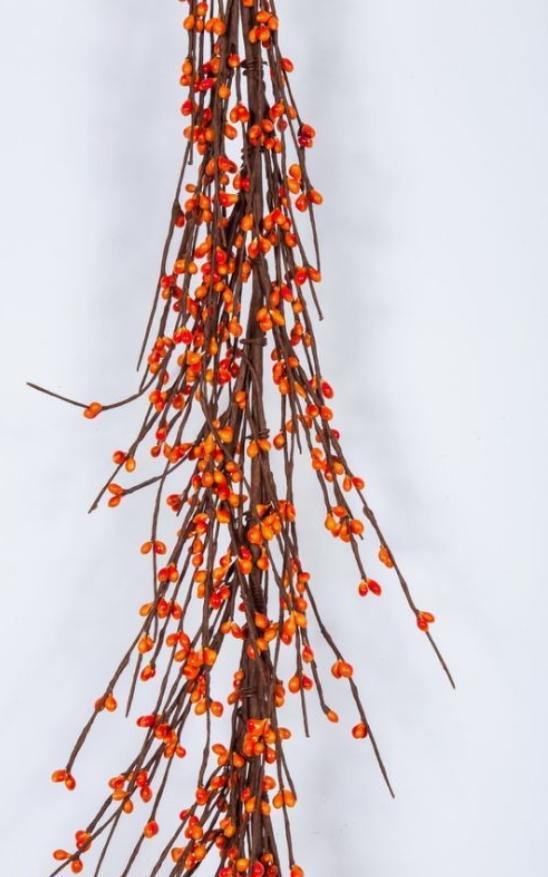 Rice Berry Garland, 55in, Hw, Orange