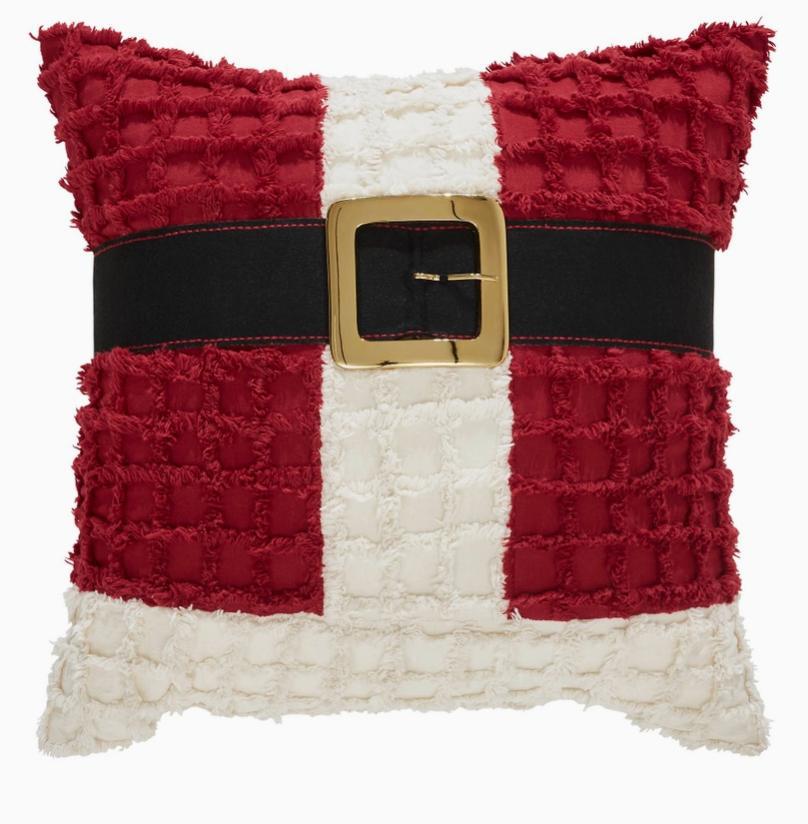 Kringle Chenille Santa Suit Pillow