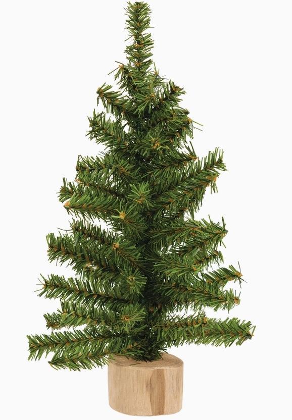Mini Tree with Wood Base - 12" H
