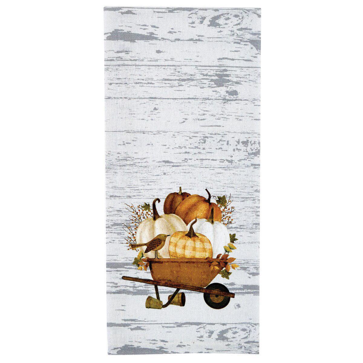 Wheelbarrow Gather Printed Dishtowel