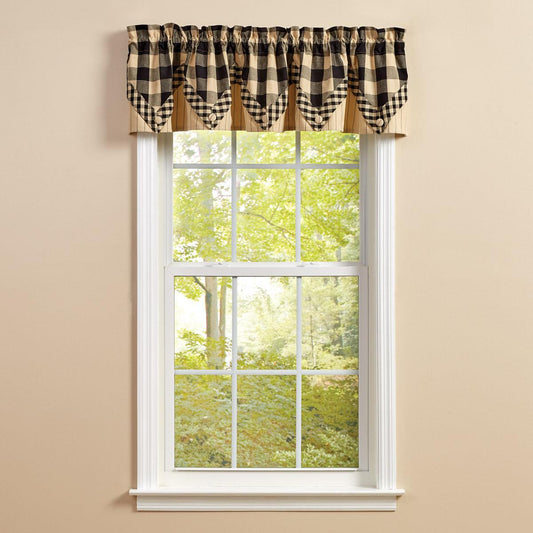 Wicklow Check Lined Point Valance (Black)