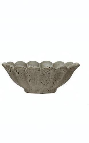Stoneware Flower Bowl (Grey)