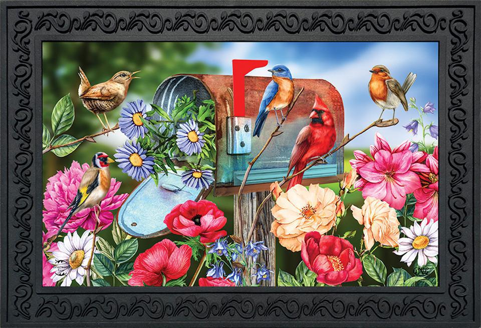 Birds And Mailbox Spring Doormat
