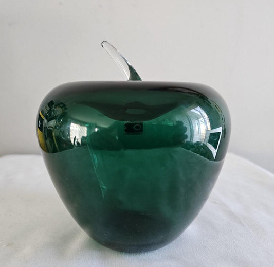 Blenko Glass Apple (Malachite)