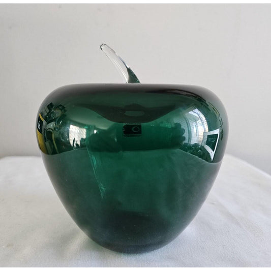 Blenko Glass Apple (Malachite)
