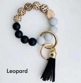 Bangle Keychain | Silicone Wristlet Key Ring | Bead Bracelet