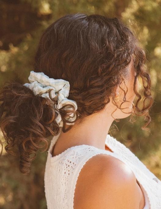 Sage Gingham Jumbo Scrunchie