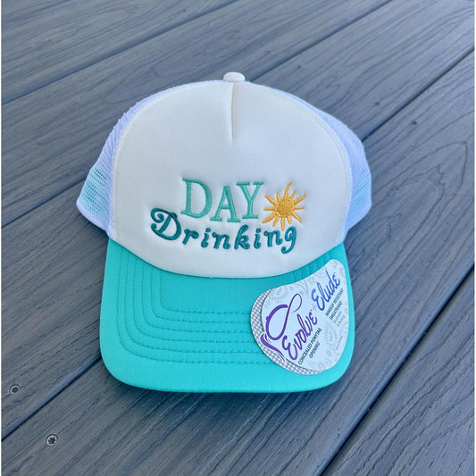 Day Drinking Hat (Teal & White)
