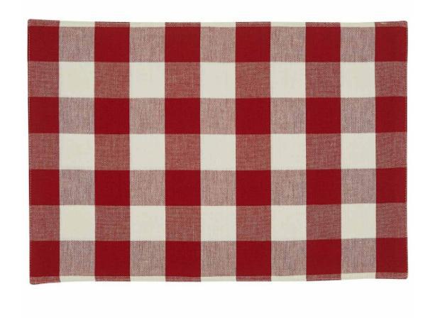 Wicklow Check Backed Placemat (Red/Cream)