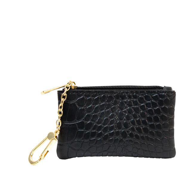 Emilia Coin Purse (Black Croc)