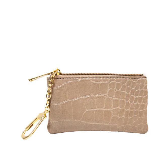 Emilia Coin Purse (Taupe Croc)