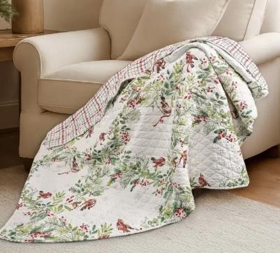Tinsel Tidings Quilted Throw