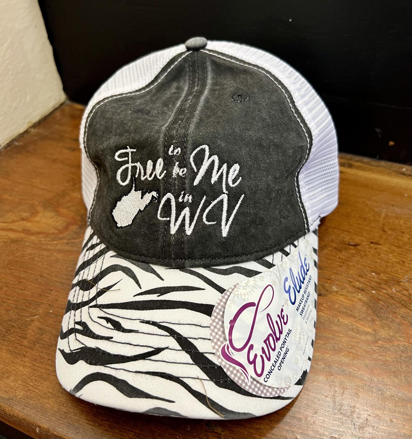 Free To Be Me In WV Hat (Zebra Print)