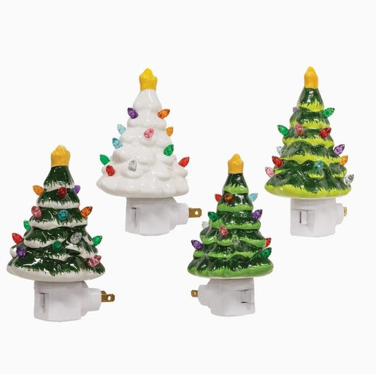 Ceramic Christmas Tree Nightlight Assorted Colors