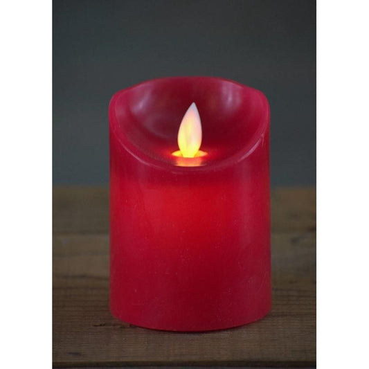 Red Drip Moving Flame Led Candle (3in By 4in)